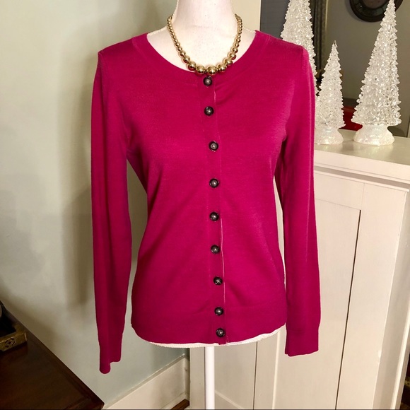 Banana Republic Sweaters - Banana Republic Pink Merino Wool Sweater Cardigan